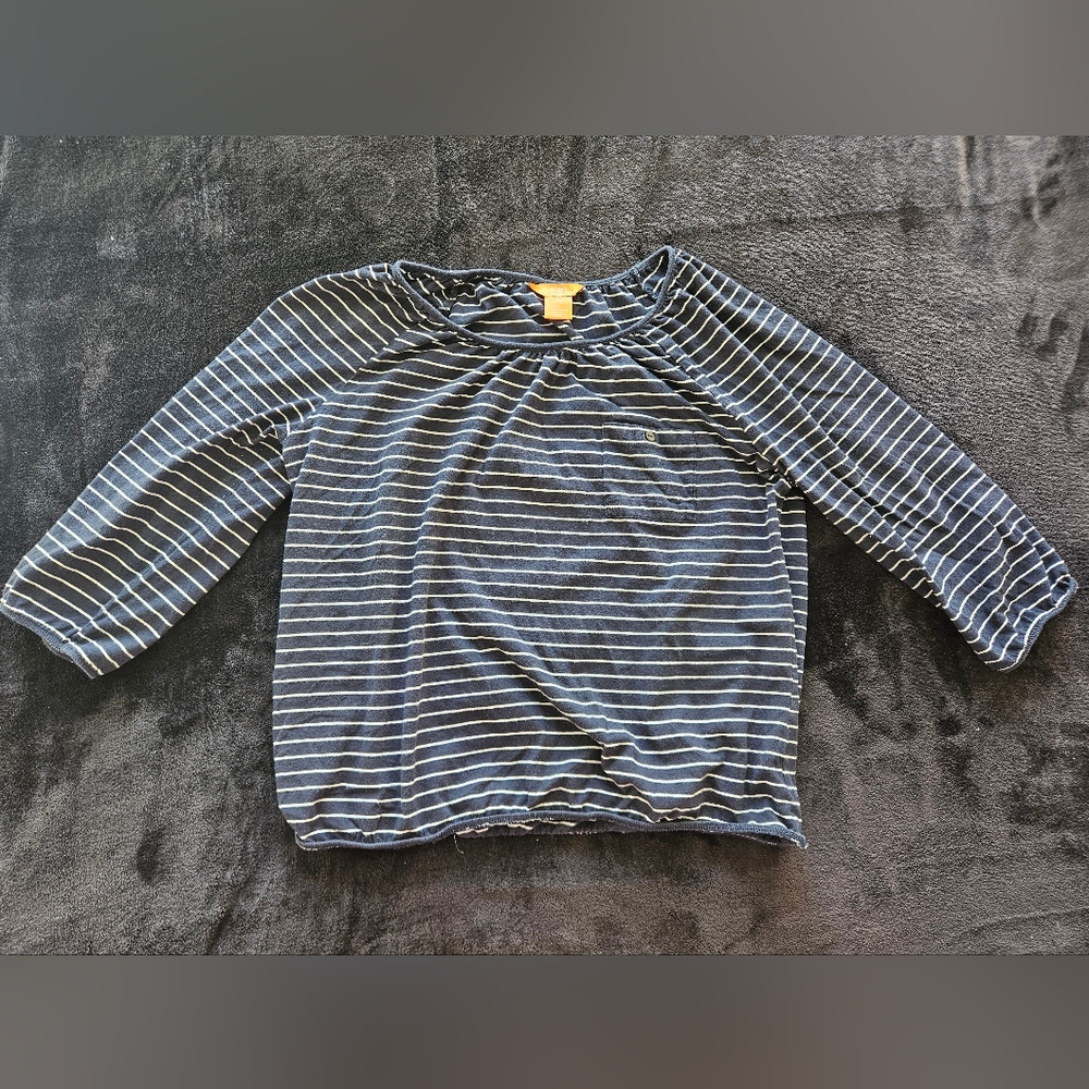 Striped black and white joe FRESH top soft office casual xl